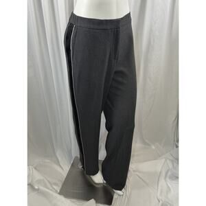 Ann Taylor Sides Stripes Zipper Hem Trousers Gray Black White L academia 89-04